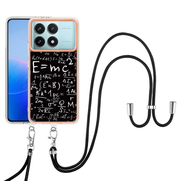 For Xiaomi Poco F6 Pro 5G Electroplating Dual-side IMD Phone Case with Lanyard