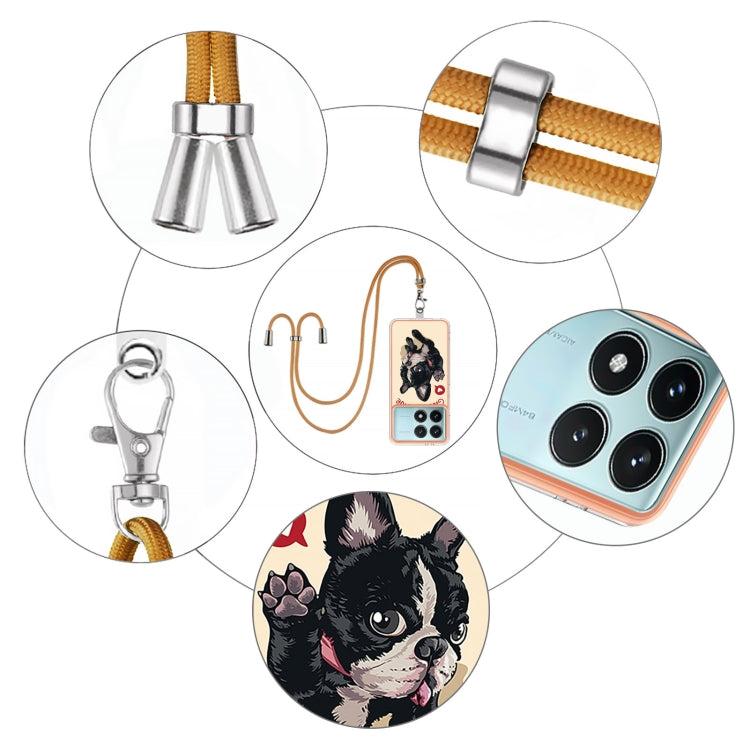 For Xiaomi Poco F6 Pro 5G Electroplating Dual-side IMD Phone Case with Lanyard