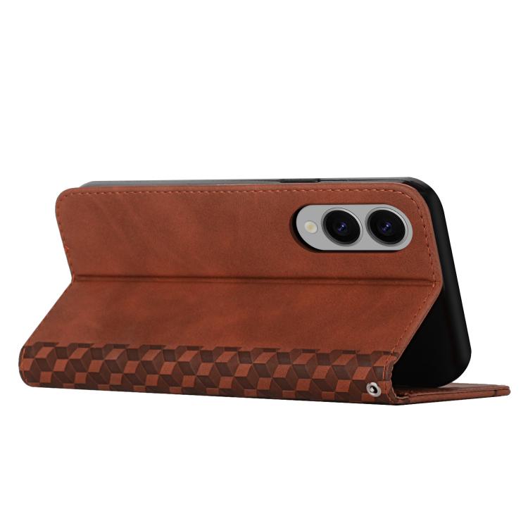 For Samsung Galaxy S25 Edge 5G Diamond Splicing Skin Feel Magnetic Leather Phone Case