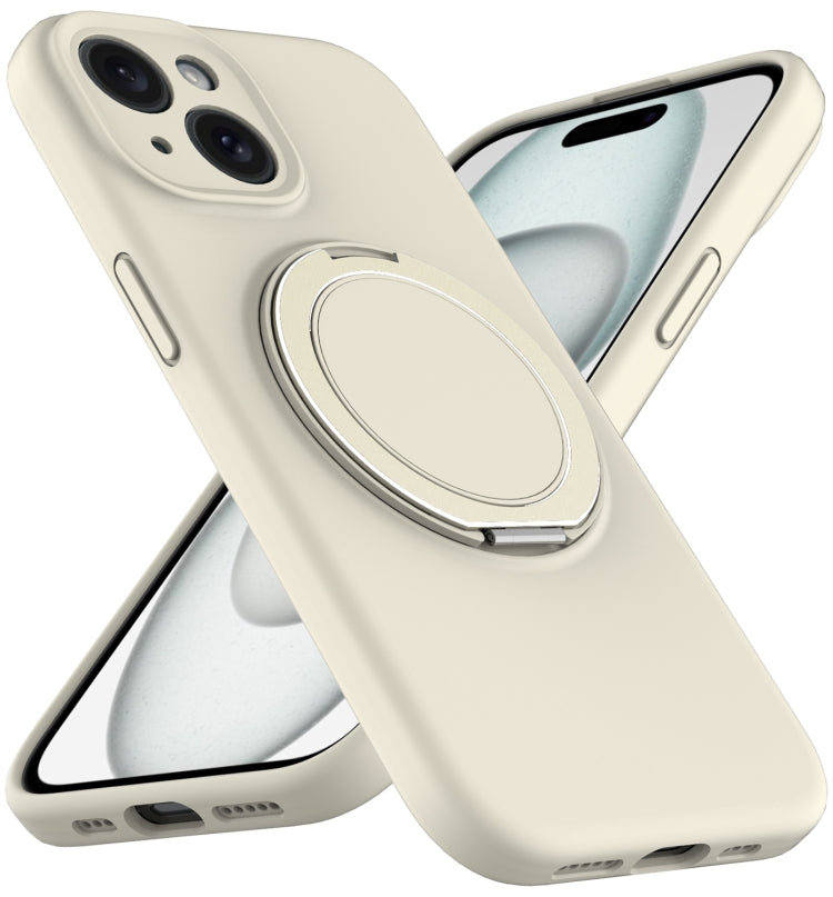 For iPhone 13 Liquid Silicone MagSafe Phone Case with Rotating Holder