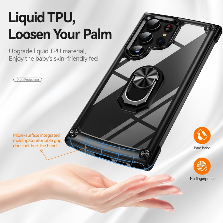 For Samsung Galaxy S25 Ultra 5G TPU + PC Lens Protection Phone Case with Ring Holder
