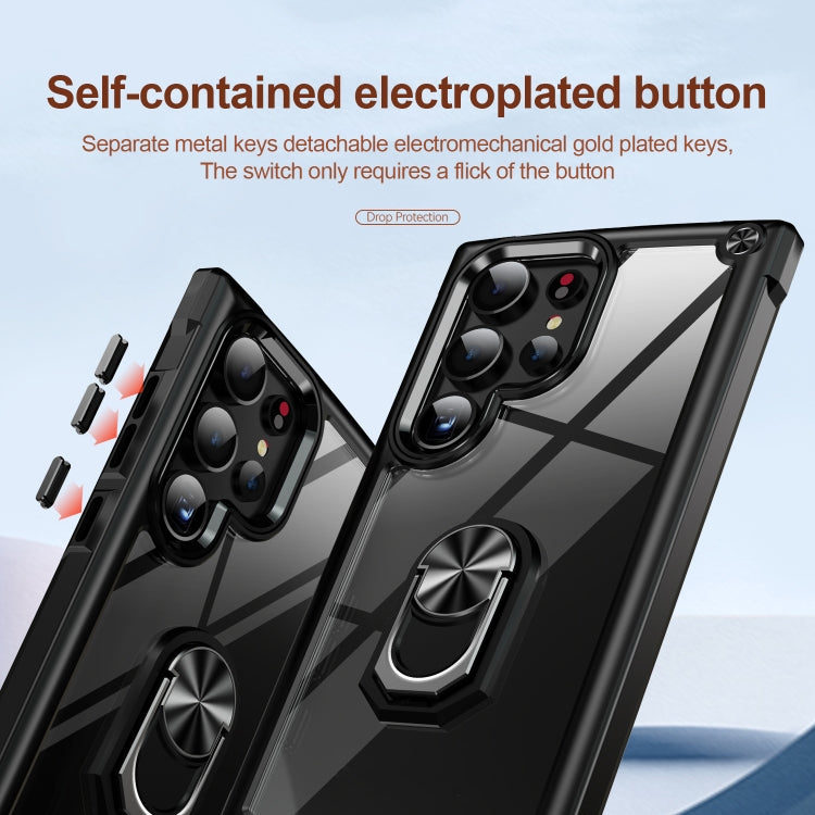 For Samsung Galaxy S25 Ultra 5G TPU + PC Lens Protection Phone Case with Ring Holder