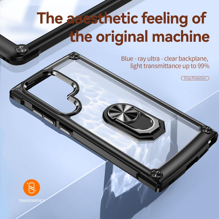 For Samsung Galaxy S25 Ultra 5G TPU + PC Lens Protection Phone Case with Ring Holder