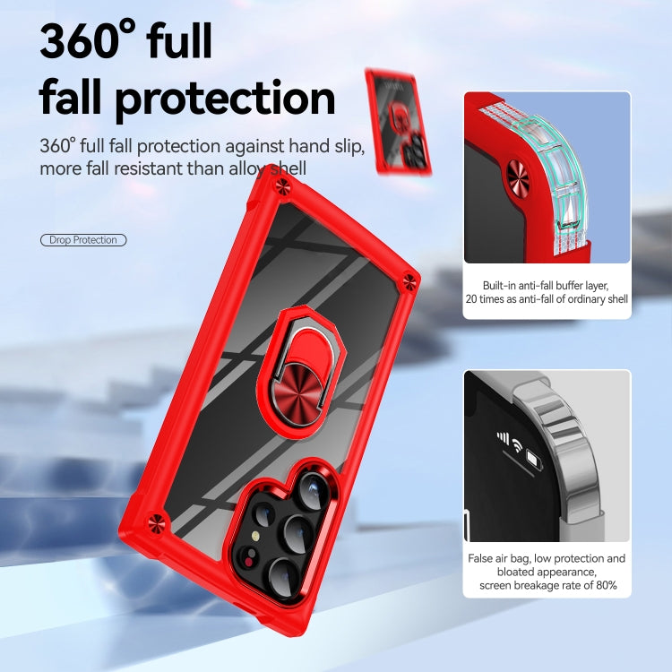 For Samsung Galaxy S25 Ultra 5G TPU + PC Lens Protection Phone Case with Ring Holder