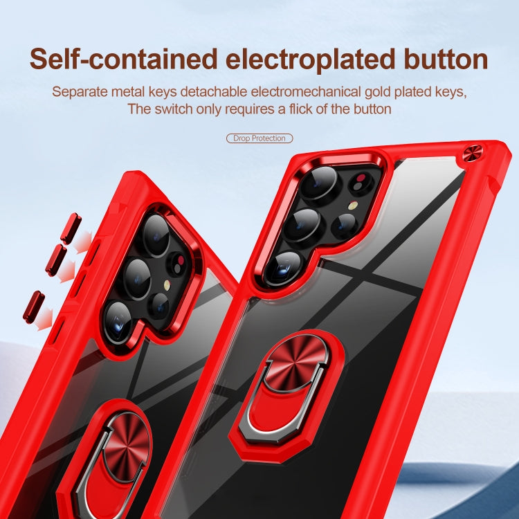 For Samsung Galaxy S25 Ultra 5G TPU + PC Lens Protection Phone Case with Ring Holder