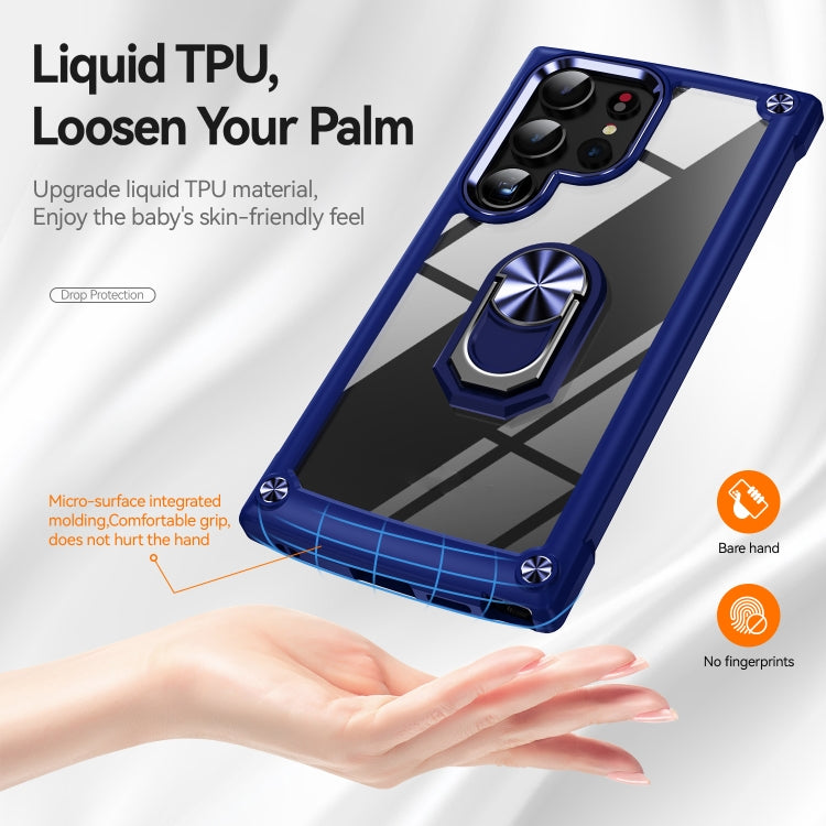 For Samsung Galaxy S25 Ultra 5G TPU + PC Lens Protection Phone Case with Ring Holder