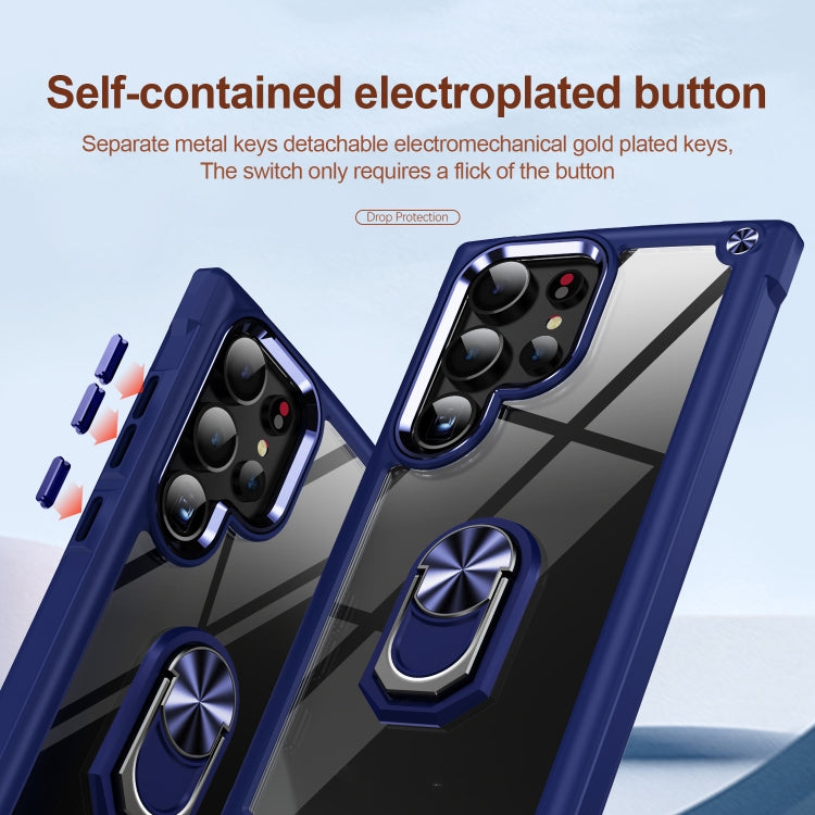 For Samsung Galaxy S25 Ultra 5G TPU + PC Lens Protection Phone Case with Ring Holder