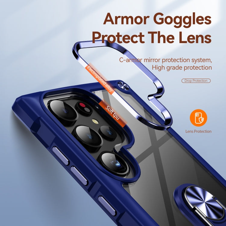 For Samsung Galaxy S25 Ultra 5G TPU + PC Lens Protection Phone Case with Ring Holder
