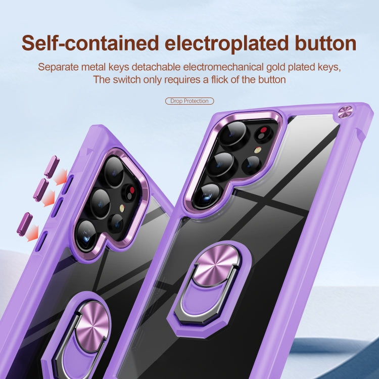 For Samsung Galaxy S25 Ultra 5G TPU + PC Lens Protection Phone Case with Ring Holder