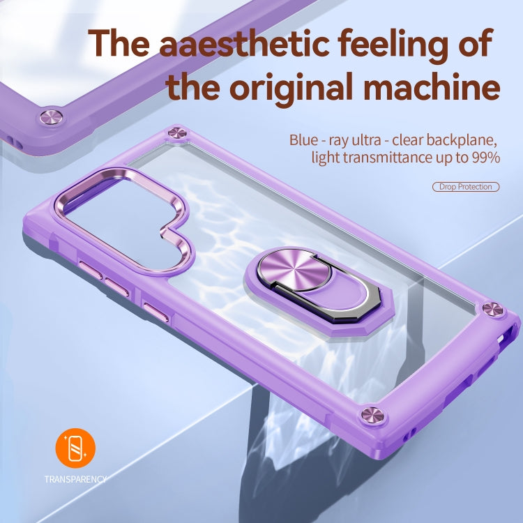 For Samsung Galaxy S25 Ultra 5G TPU + PC Lens Protection Phone Case with Ring Holder