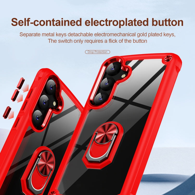 For Samsung Galaxy S25+ 5G TPU + PC Lens Protection Phone Case with Ring Holder