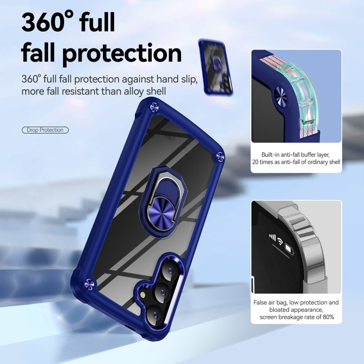 For Samsung Galaxy S25+ 5G TPU + PC Lens Protection Phone Case with Ring Holder