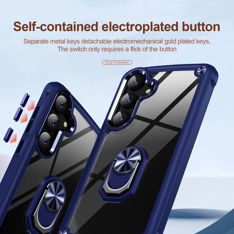 For Samsung Galaxy S25+ 5G TPU + PC Lens Protection Phone Case with Ring Holder