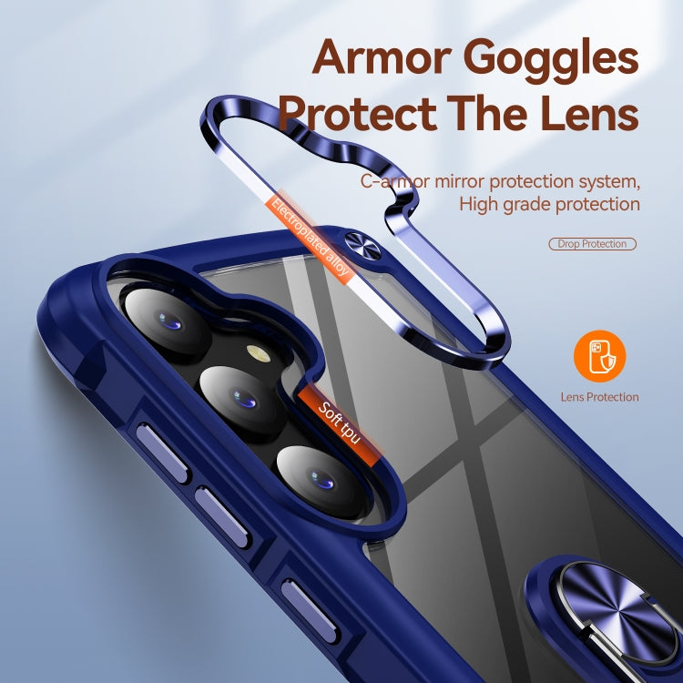 For Samsung Galaxy S25+ 5G TPU + PC Lens Protection Phone Case with Ring Holder