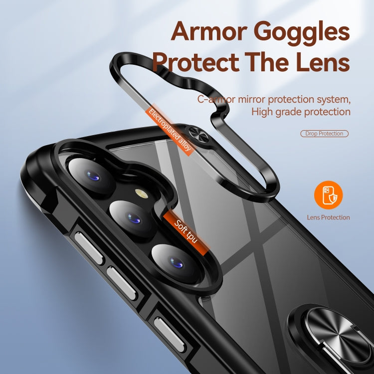 For Samsung Galaxy S24 FE 5G TPU + PC Lens Protection Phone Case with Ring Holder