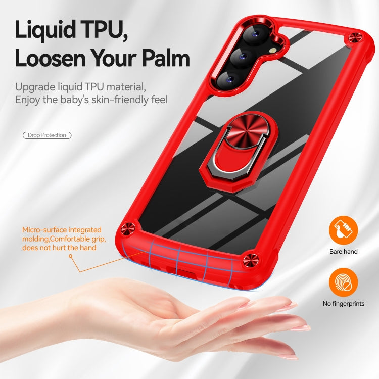 For Samsung Galaxy S24 FE 5G TPU + PC Lens Protection Phone Case with Ring Holder