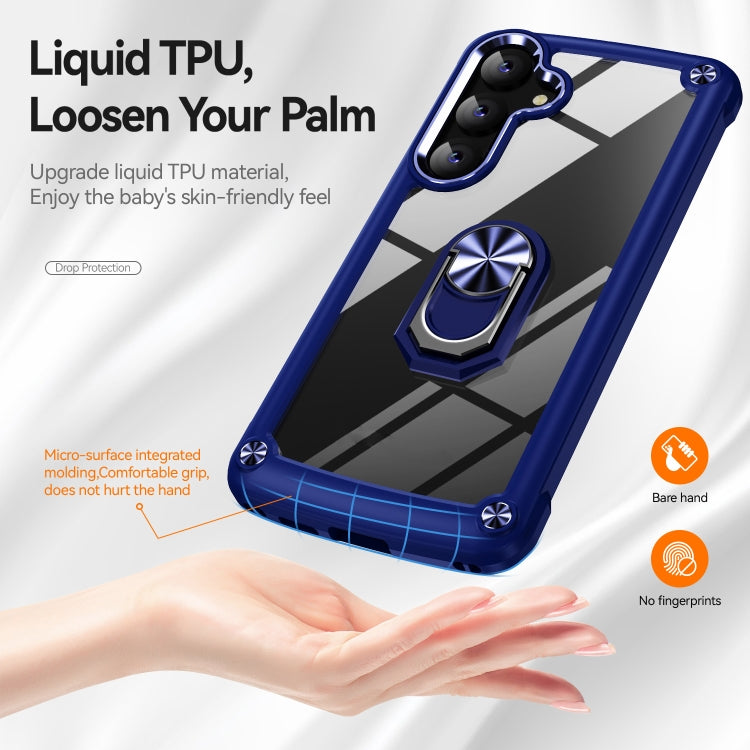 For Samsung Galaxy S24 FE 5G TPU + PC Lens Protection Phone Case with Ring Holder