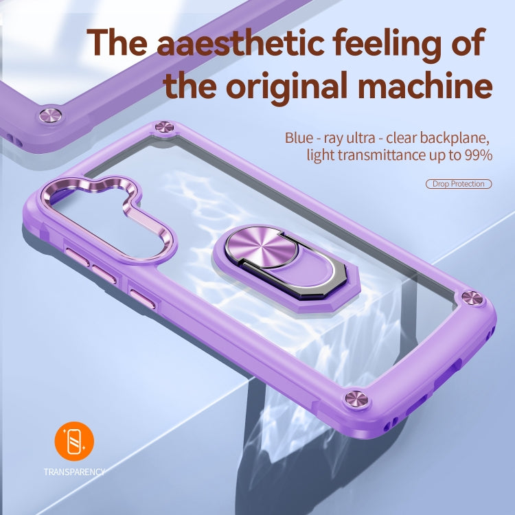 For Samsung Galaxy S24 FE 5G TPU + PC Lens Protection Phone Case with Ring Holder