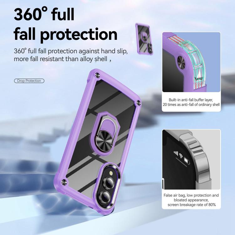 For Samsung Galaxy S25 Edge 5G TPU + PC Lens Protection Phone Case with Ring Holder
