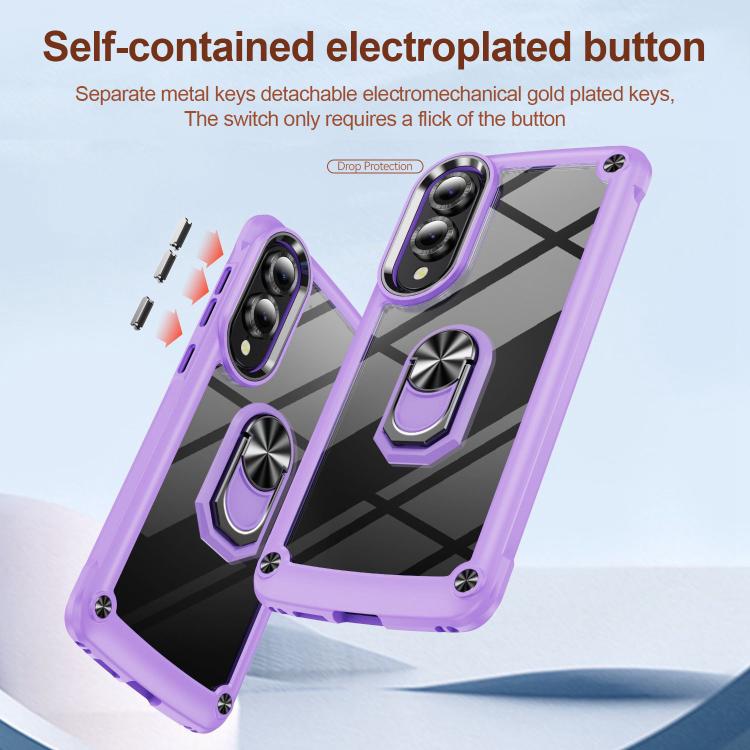 For Samsung Galaxy S25 Edge 5G TPU + PC Lens Protection Phone Case with Ring Holder
