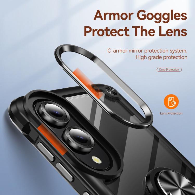 For Samsung Galaxy S25 Edge 5G TPU + PC Lens Protection Phone Case with Ring Holder