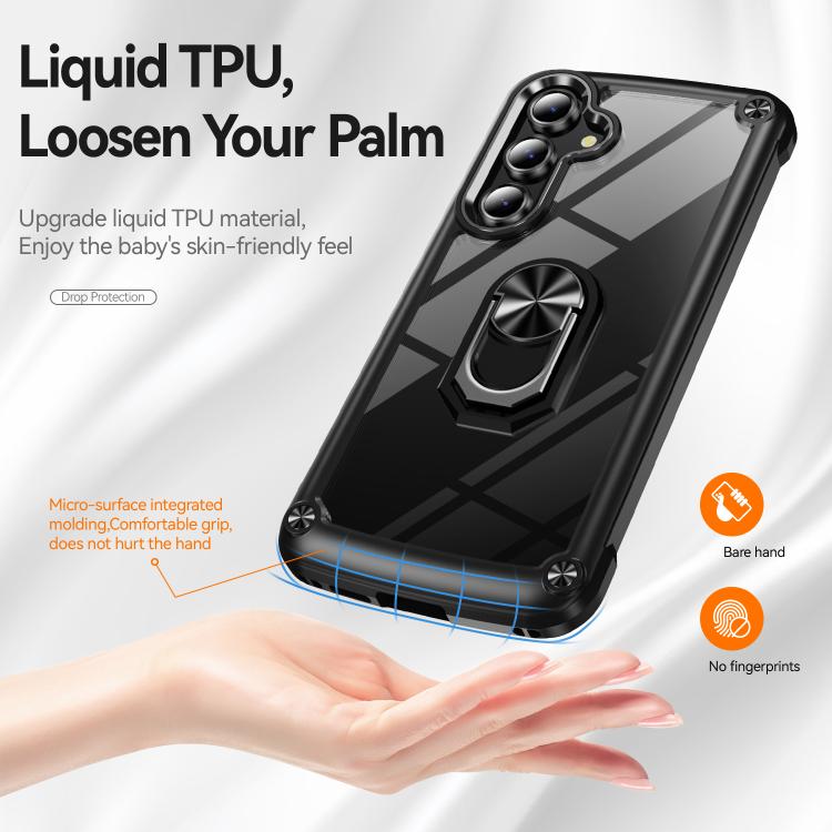 For Samsung Galaxy S25 FE 5G TPU + PC Lens Protection Phone Case with Ring Holder