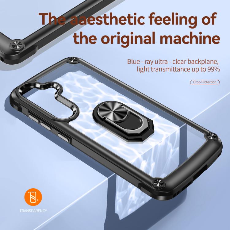 For Samsung Galaxy S25 FE 5G TPU + PC Lens Protection Phone Case with Ring Holder