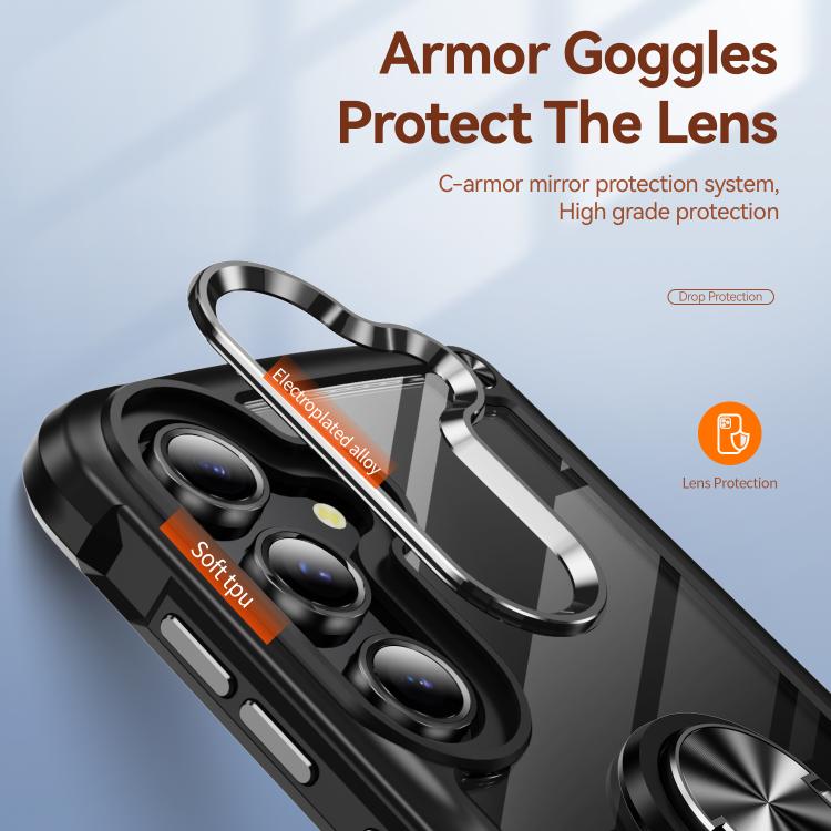 For Samsung Galaxy S25 FE 5G TPU + PC Lens Protection Phone Case with Ring Holder