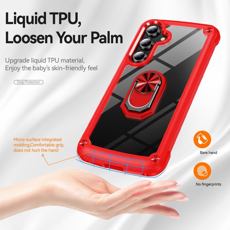 For Samsung Galaxy S25 FE 5G TPU + PC Lens Protection Phone Case with Ring Holder