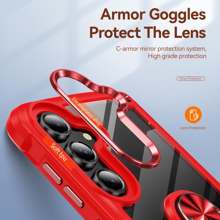 For Samsung Galaxy S25 FE 5G TPU + PC Lens Protection Phone Case with Ring Holder