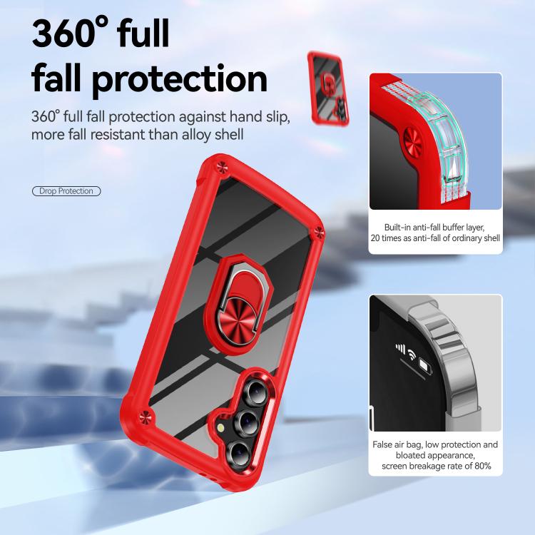 For Samsung Galaxy S25 FE 5G TPU + PC Lens Protection Phone Case with Ring Holder