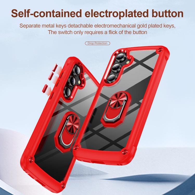 For Samsung Galaxy S25 FE 5G TPU + PC Lens Protection Phone Case with Ring Holder