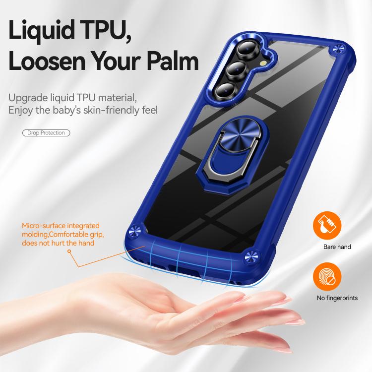 For Samsung Galaxy S25 FE 5G TPU + PC Lens Protection Phone Case with Ring Holder