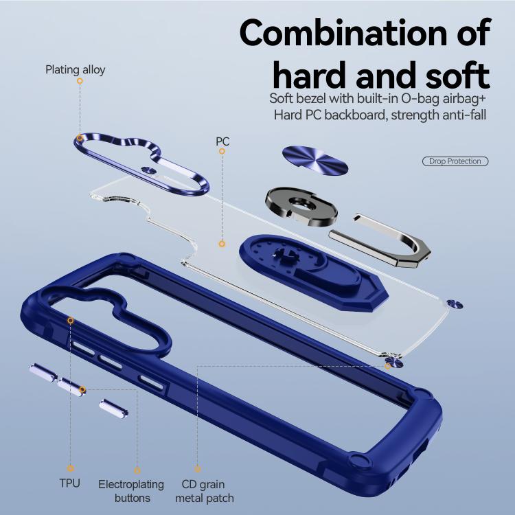For Samsung Galaxy S25 FE 5G TPU + PC Lens Protection Phone Case with Ring Holder