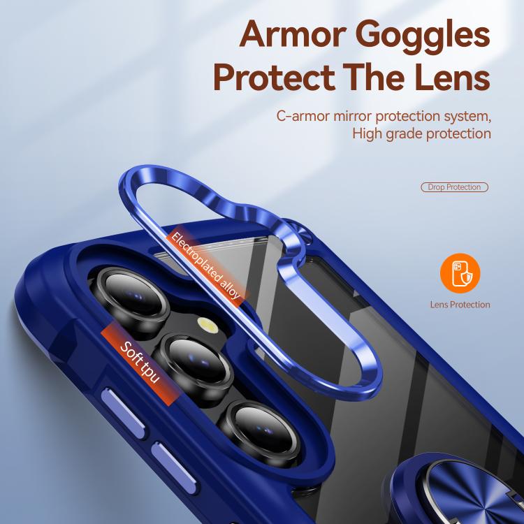 For Samsung Galaxy S25 FE 5G TPU + PC Lens Protection Phone Case with Ring Holder
