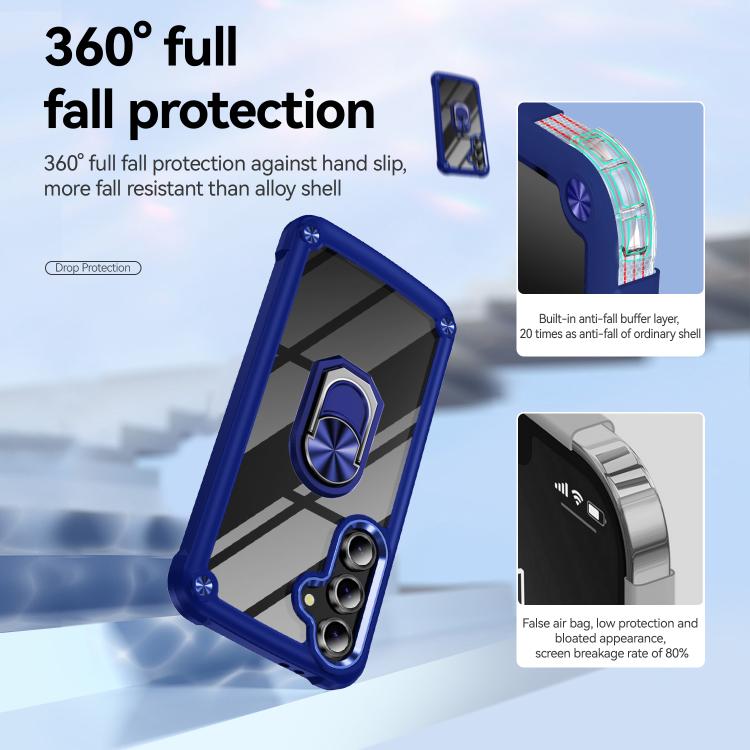 For Samsung Galaxy S25 FE 5G TPU + PC Lens Protection Phone Case with Ring Holder