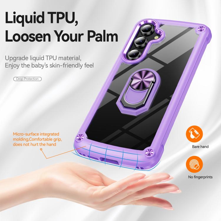 For Samsung Galaxy S25 FE 5G TPU + PC Lens Protection Phone Case with Ring Holder