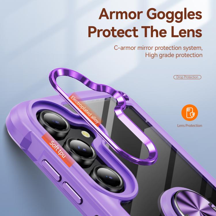 For Samsung Galaxy S25 FE 5G TPU + PC Lens Protection Phone Case with Ring Holder