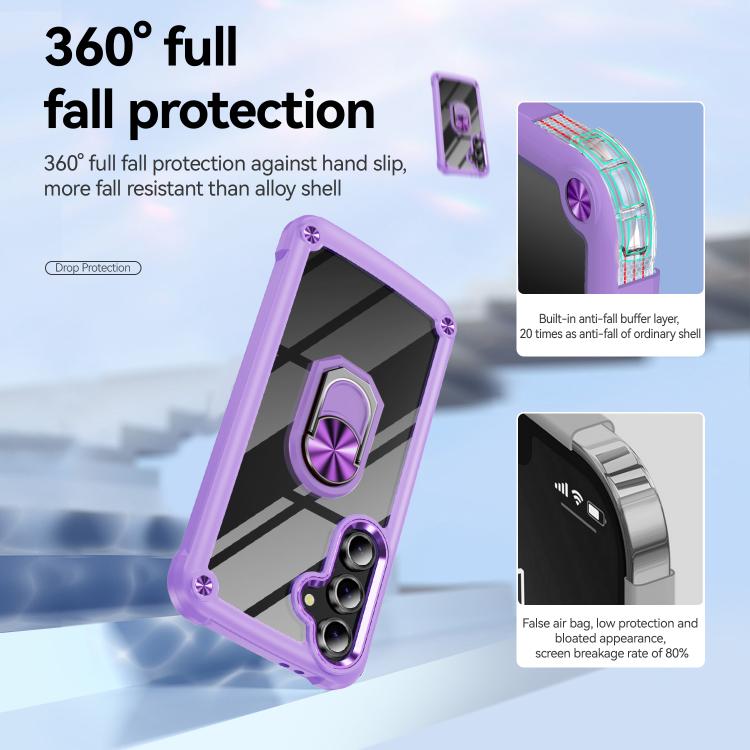 For Samsung Galaxy S25 FE 5G TPU + PC Lens Protection Phone Case with Ring Holder
