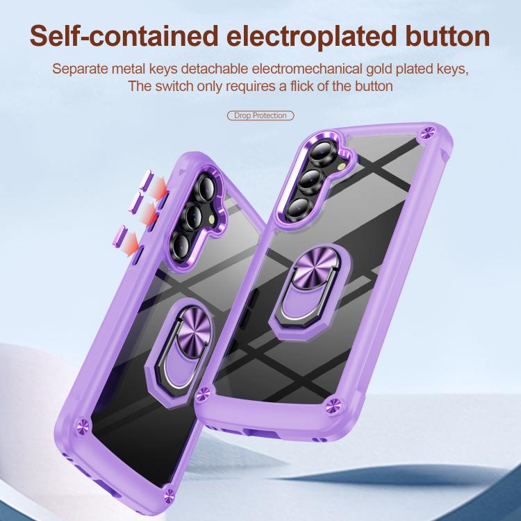 For Samsung Galaxy S25 FE 5G TPU + PC Lens Protection Phone Case with Ring Holder