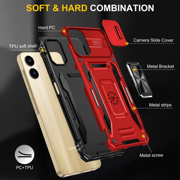 For Samsung Galaxy A06 4G Armor PC Hybrid TPU Camera Shield Phone Case