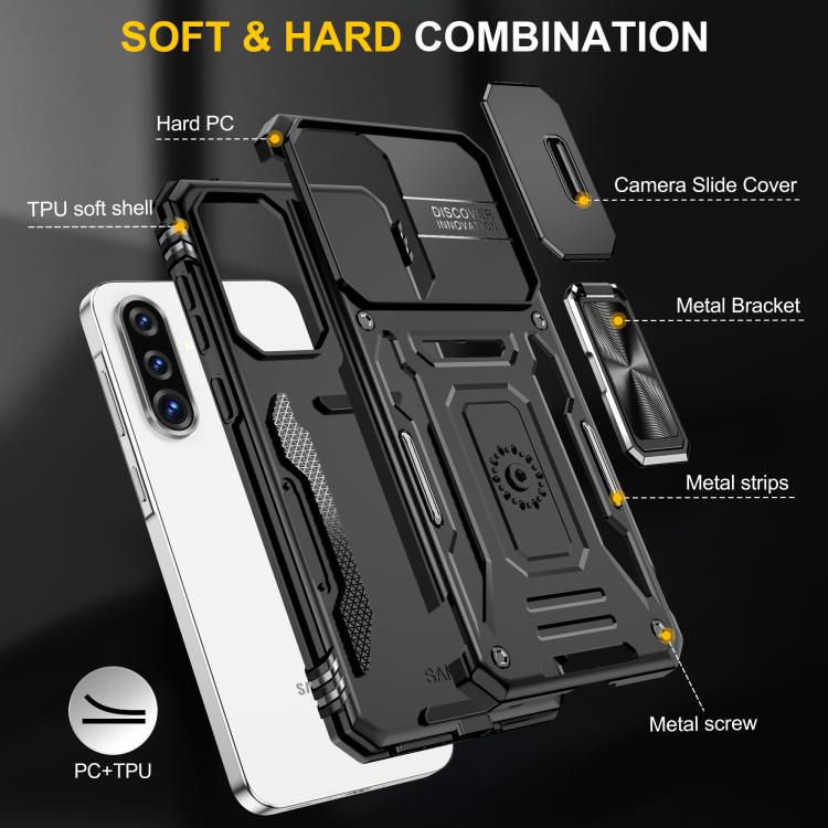 For Samsung Galaxy A36 / A56 / A37 5G Armor PC Hybrid TPU Camera Shield Phone Case