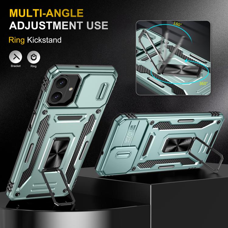 For Samsung Galaxy A07 4G Armor PC Hybrid TPU Camera Shield Phone Case