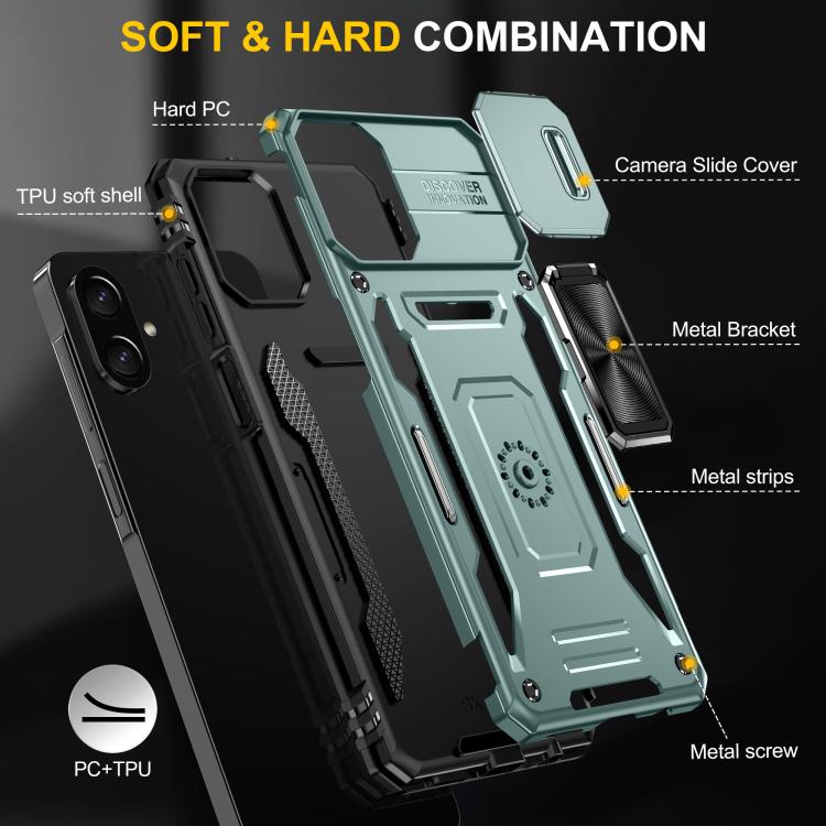 For Samsung Galaxy A07 4G Armor PC Hybrid TPU Camera Shield Phone Case