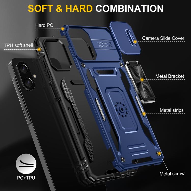 For Samsung Galaxy A07 4G Armor PC Hybrid TPU Camera Shield Phone Case