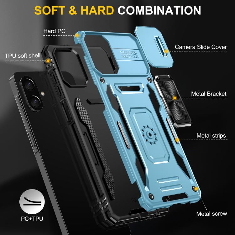For Samsung Galaxy A07 4G Armor PC Hybrid TPU Camera Shield Phone Case