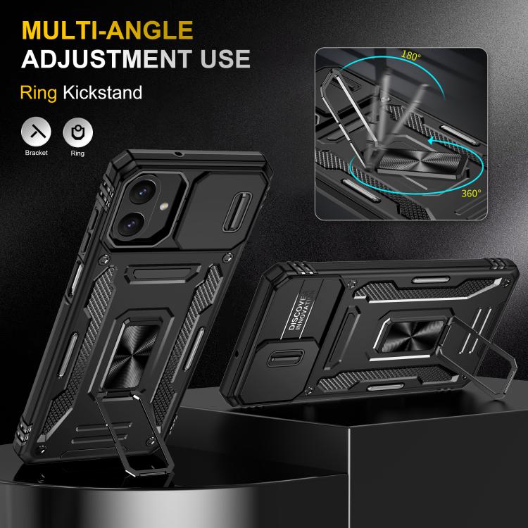 For Samsung Galaxy A07 4G Armor PC Hybrid TPU Camera Shield Phone Case