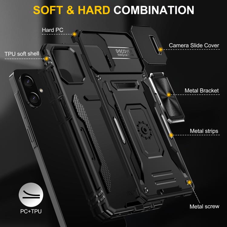 For Samsung Galaxy A07 4G Armor PC Hybrid TPU Camera Shield Phone Case