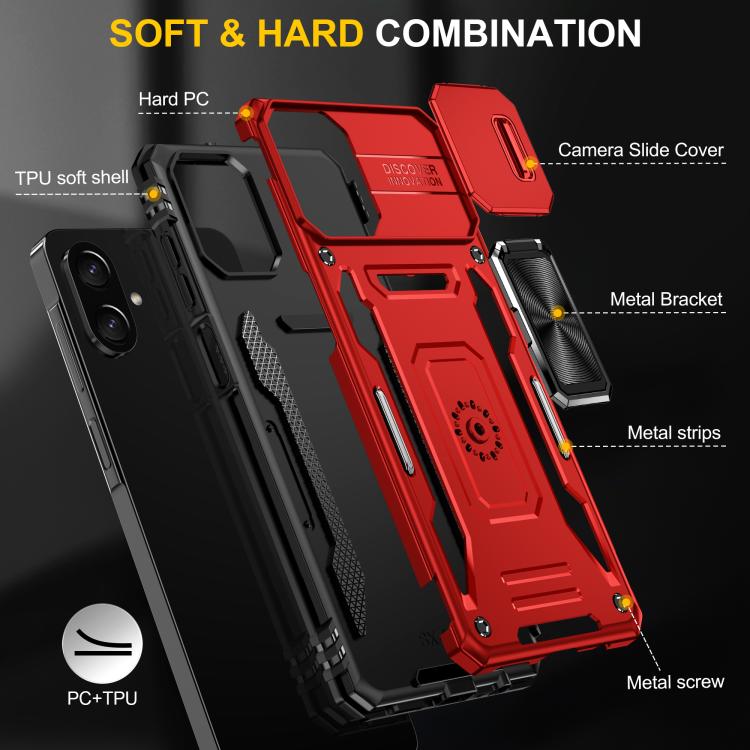 For Samsung Galaxy A07 4G Armor PC Hybrid TPU Camera Shield Phone Case