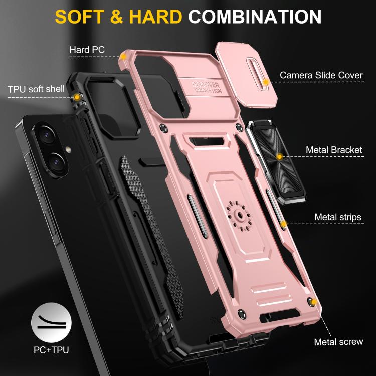 For Samsung Galaxy A07 4G Armor PC Hybrid TPU Camera Shield Phone Case